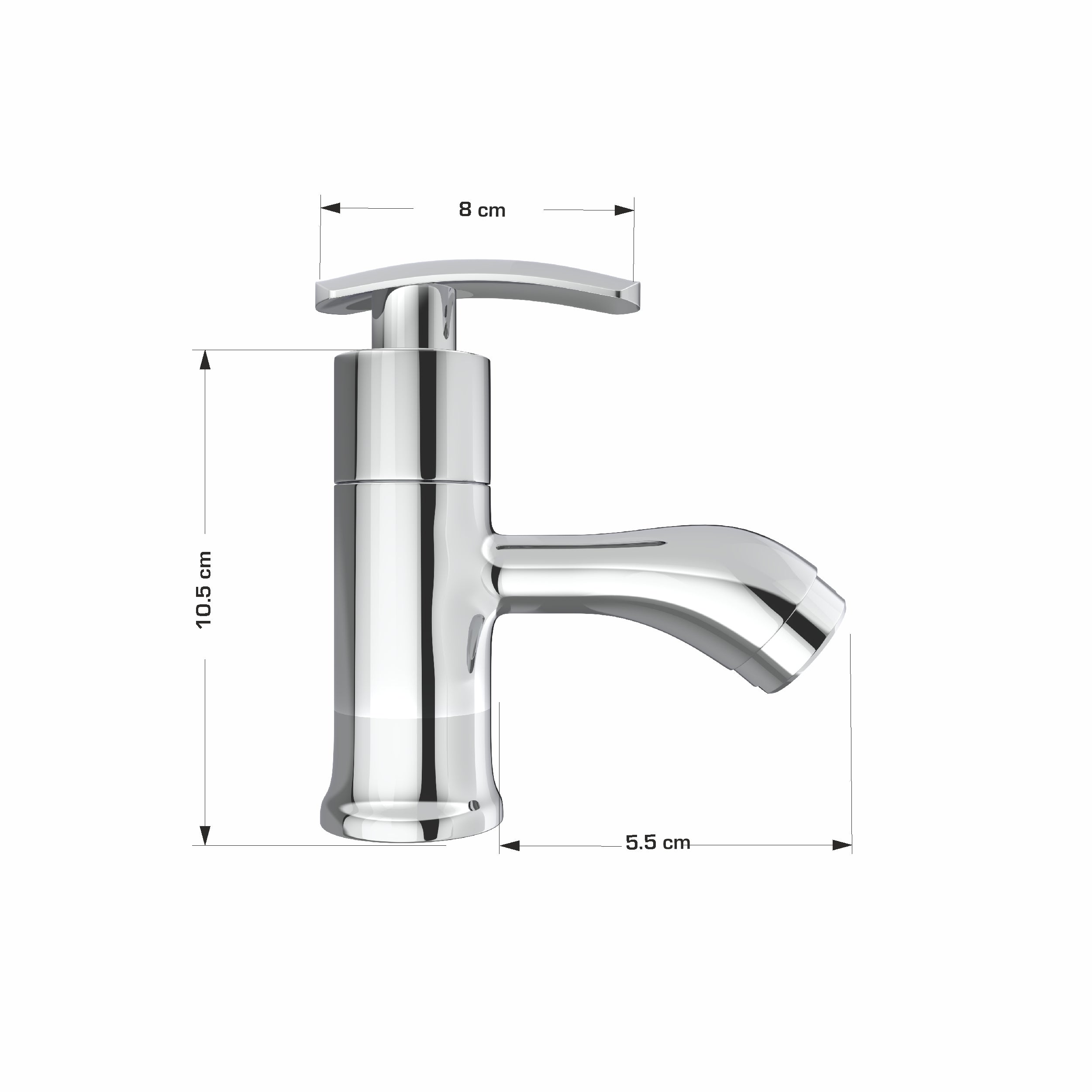 Chrome Finish Short Pillar Faucet tap for Bathroom & Kitchen