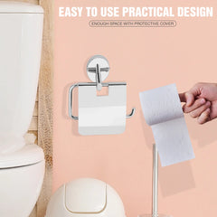 Oval Shape Stainless Steel SS304 Toilet Paper Holder (19 X 7 Centimeters, Silver)-by GLOXY®