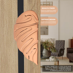GLOXY Aluminium  Leaf Shape Door Handles for Main Door Handle Decorative Push & Pull Door Handle for All The Doors of Houses, Offices, Hotels -Rose Gold Finish