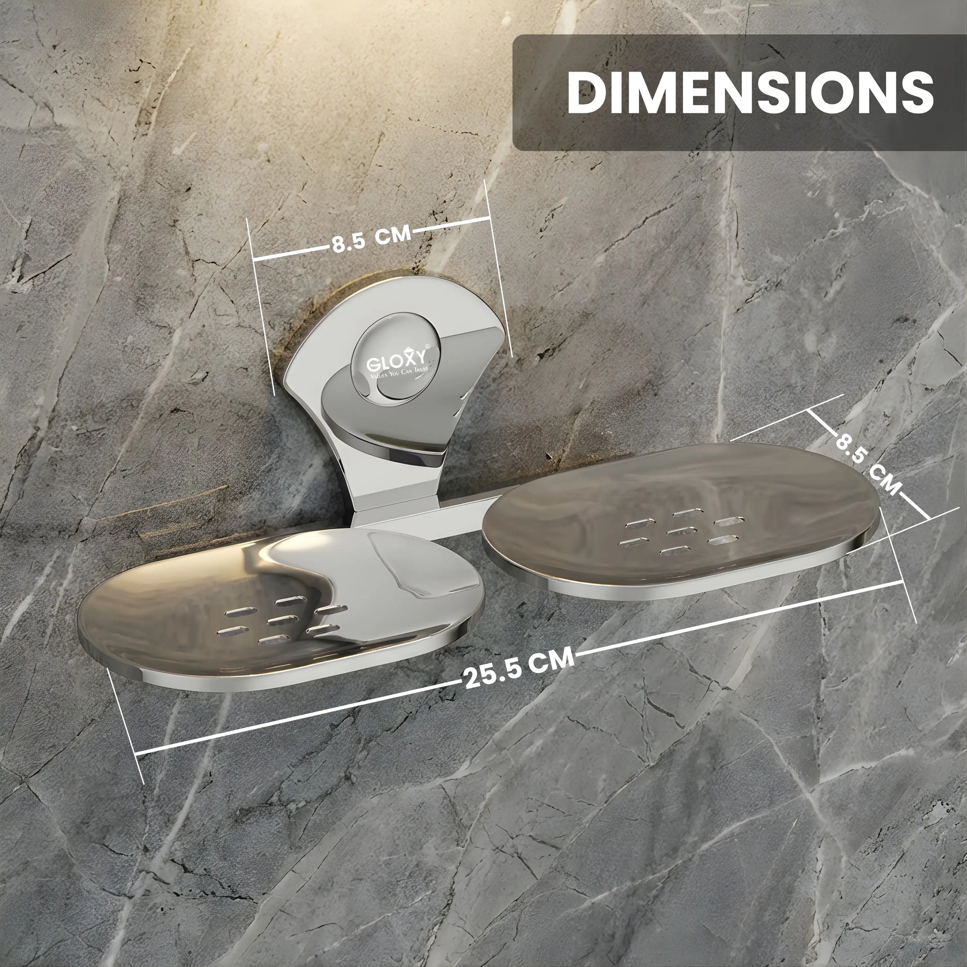 Flower Stainless Steel Double Soap Holder-by GLOXY®