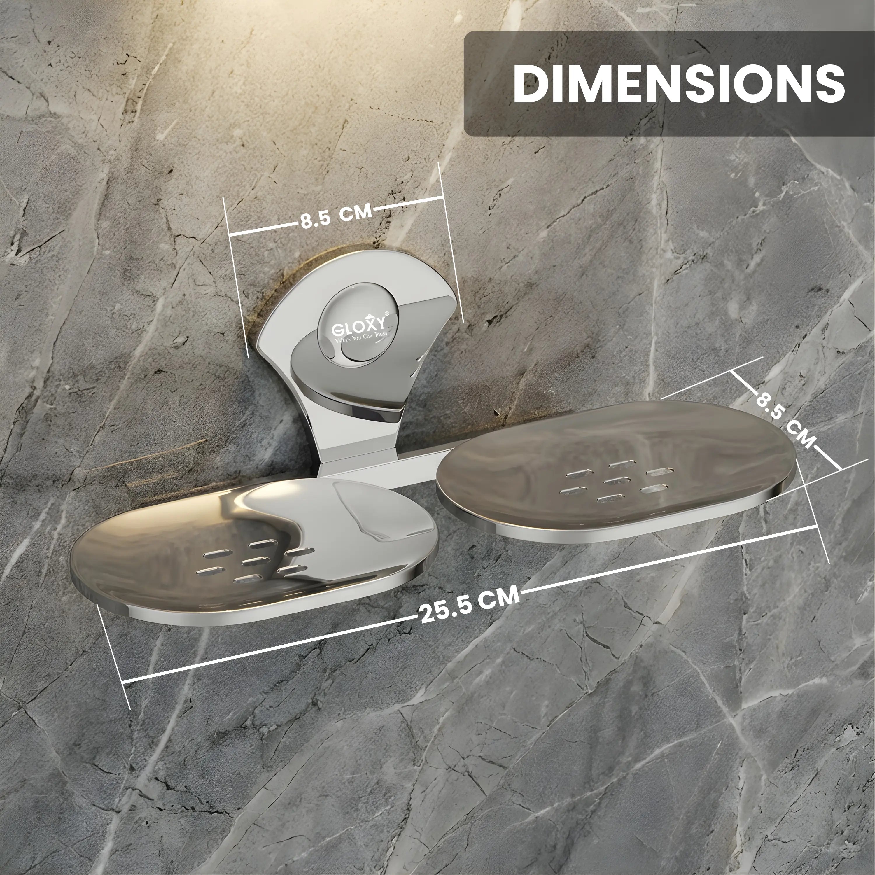 Flower Stainless Steel Double Soap Holder-by GLOXY®