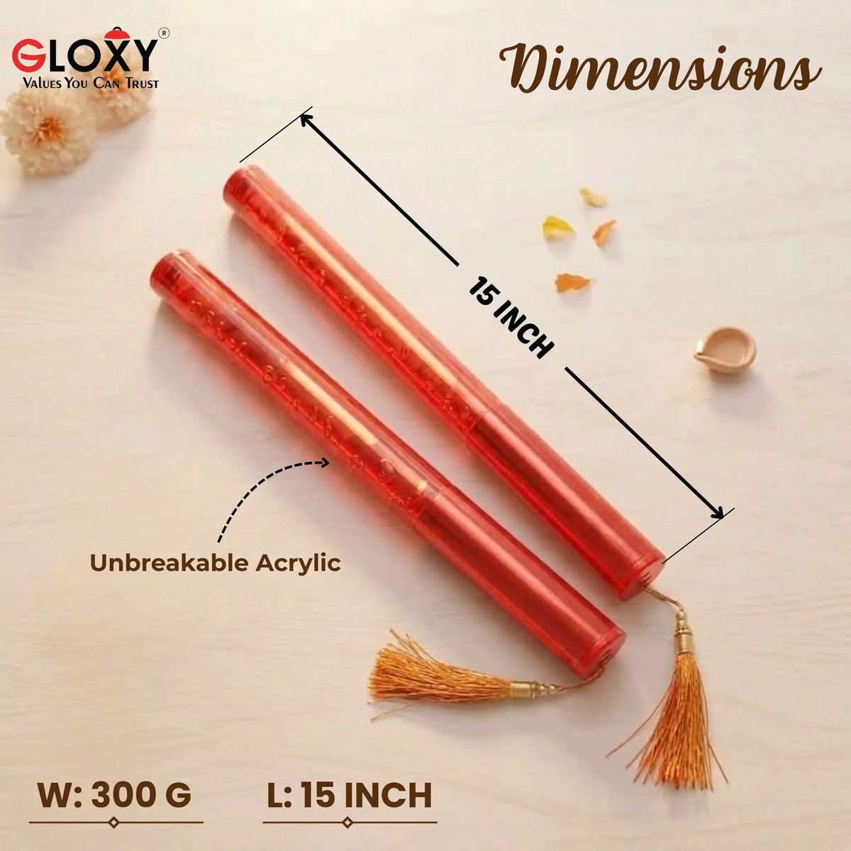 Single Colour LED Dandiya Sticks for Garba & Navratri – Battery Operated Light Up Dandiya | Red