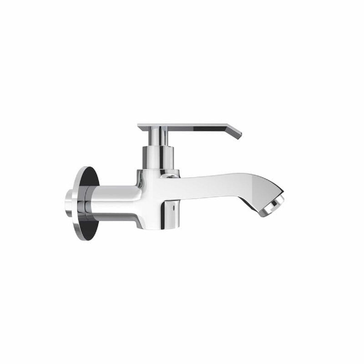 GLOXY Imperial Chrome Finish Single Lever Bib Cock Short Body Wash Basin Water Wall Mount Faucet for Bathrooms, Washing Areas, Garden & Kitchen