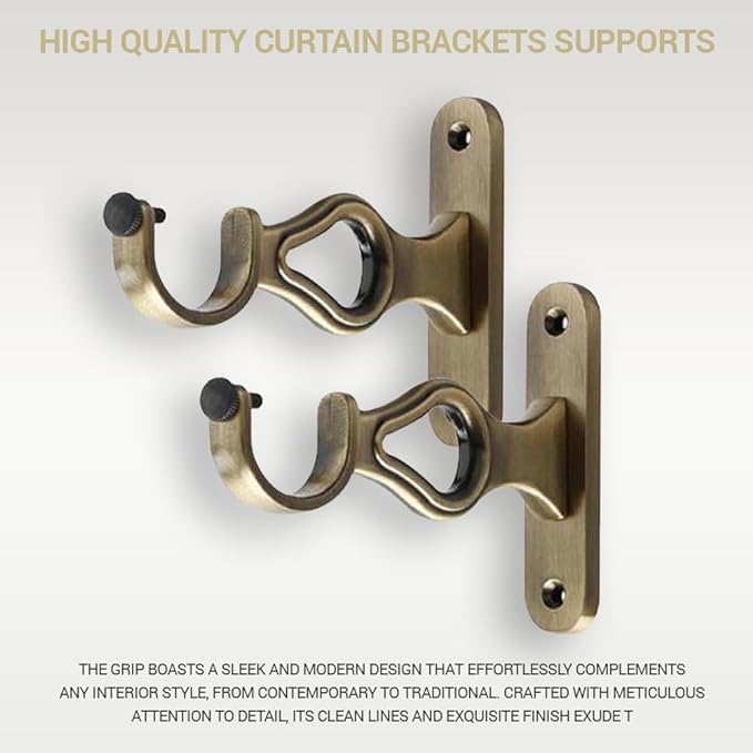 Silver Double Rod Aluminium Curtain Support with Fitting Accessories