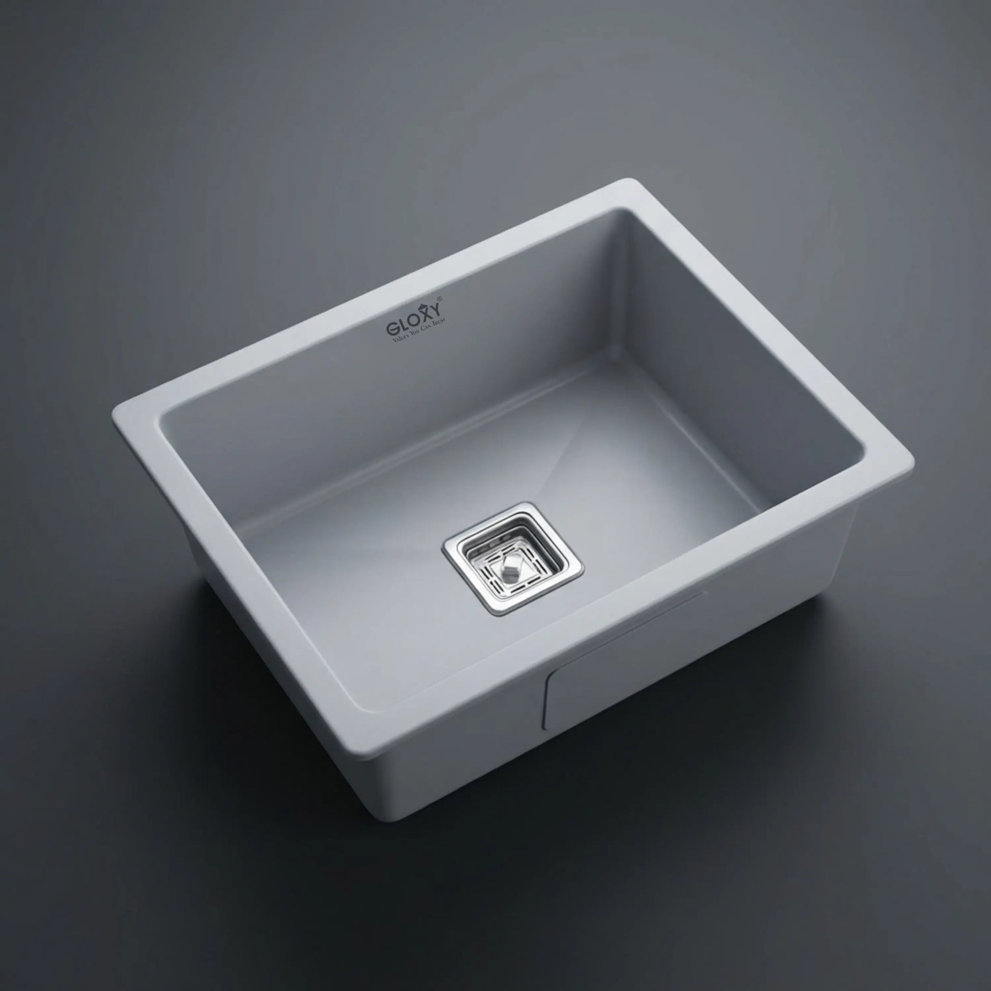 GLOXY Handmade Stainless Steel Single Bowl Kitchen Sink 18 x 24 Inch– Grey