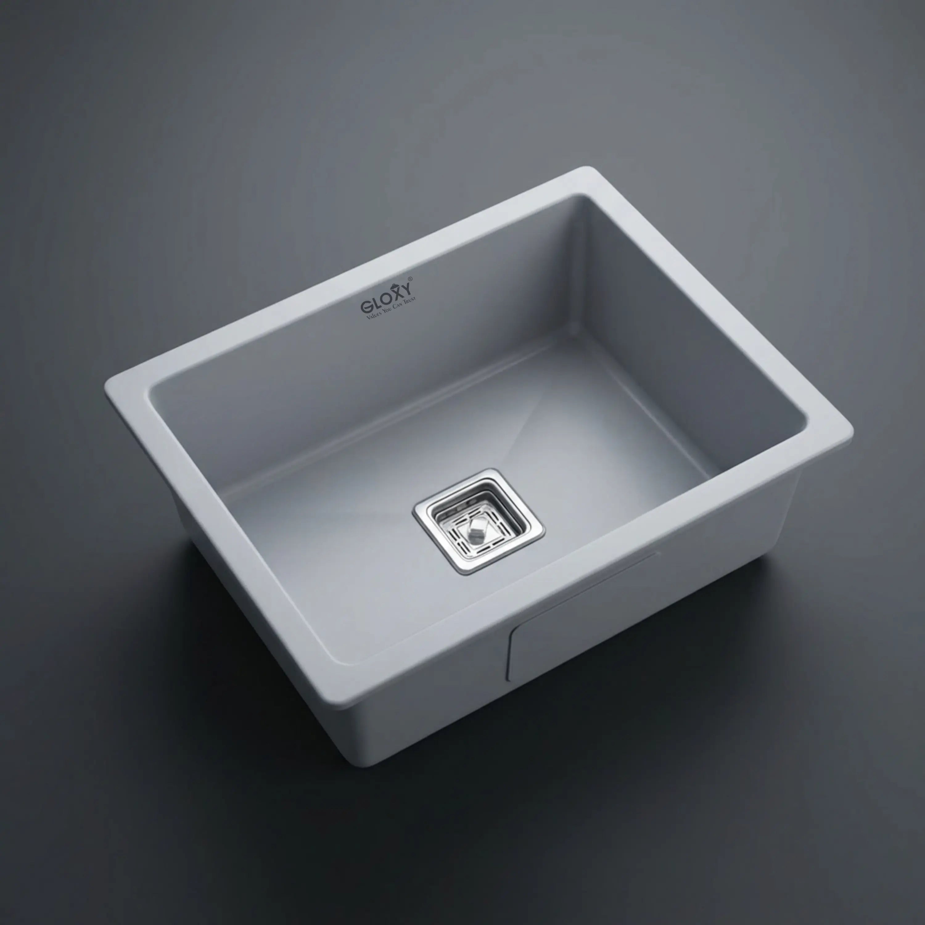 GLOXY Handmade Stainless Steel Single Bowl Kitchen Sink 18 x 24 Inch– Grey
