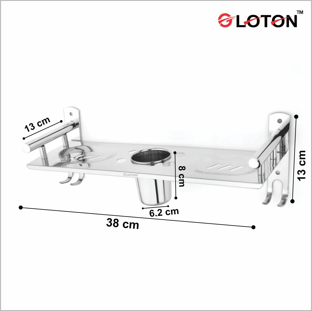 2 in 1 Stainless Steel Bathroom Shelf