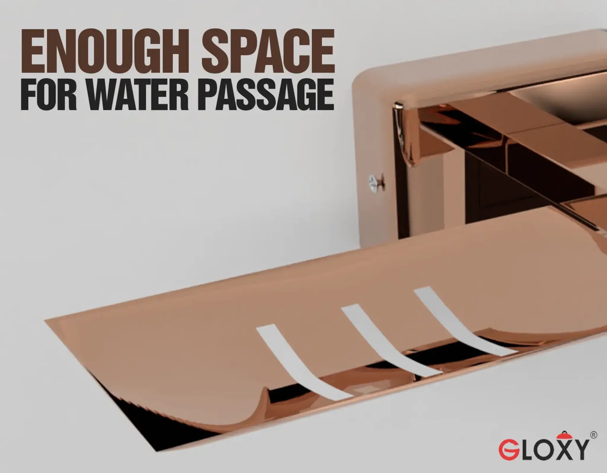 Gloxy Square Shape Stainless Steel 304 Grade Copper Finish Double Soap Holder