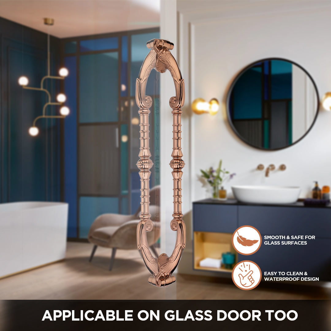 GLOXY Aluminium 20.5 inch Door Handle Decorative Push & Pull Door Handle Knocker with Vintage Antique Classy Look for Glass and Wooden Door