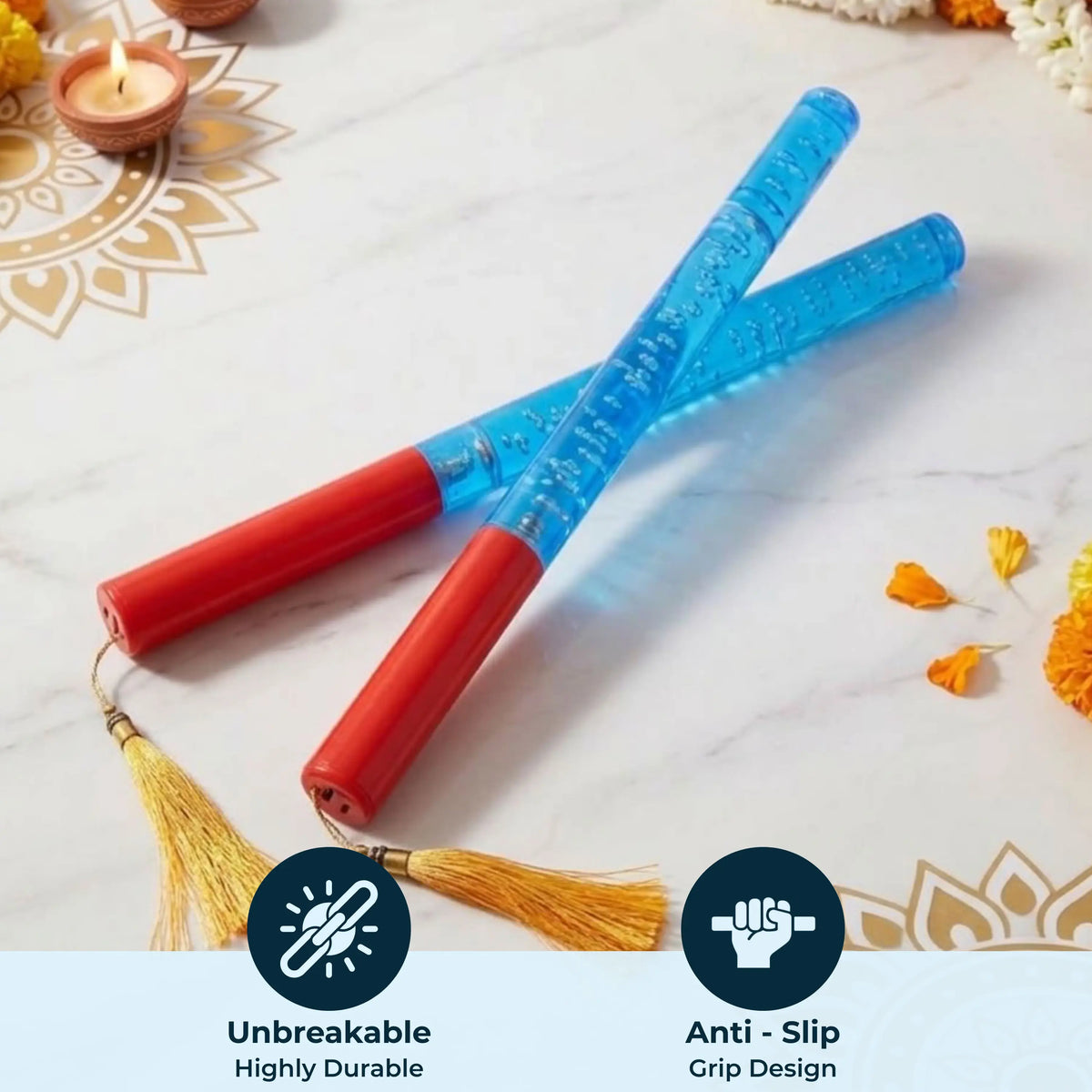 Single Colour LED Dandiya Sticks for Garba & Navratri – Battery Operated Light Up Dandiya | Blue