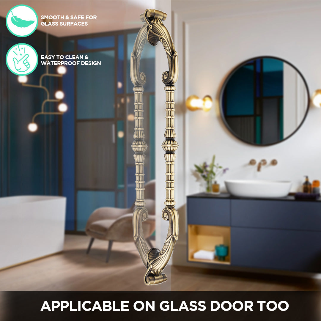 Flower Shape Aluminum Push & Pull Vintage Main Door Handle (20.5 inch) -by GLOXY®