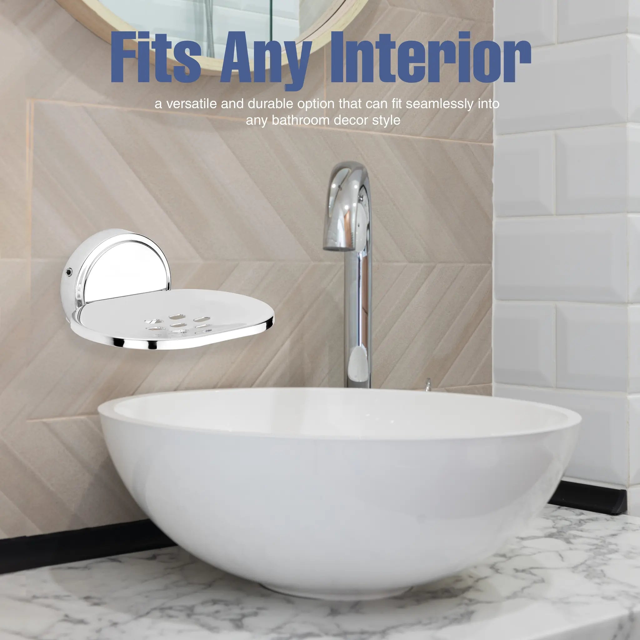 Oval Shape Stainless Steel SS202 Single Soap Holder (Silver)-by GLOXY®