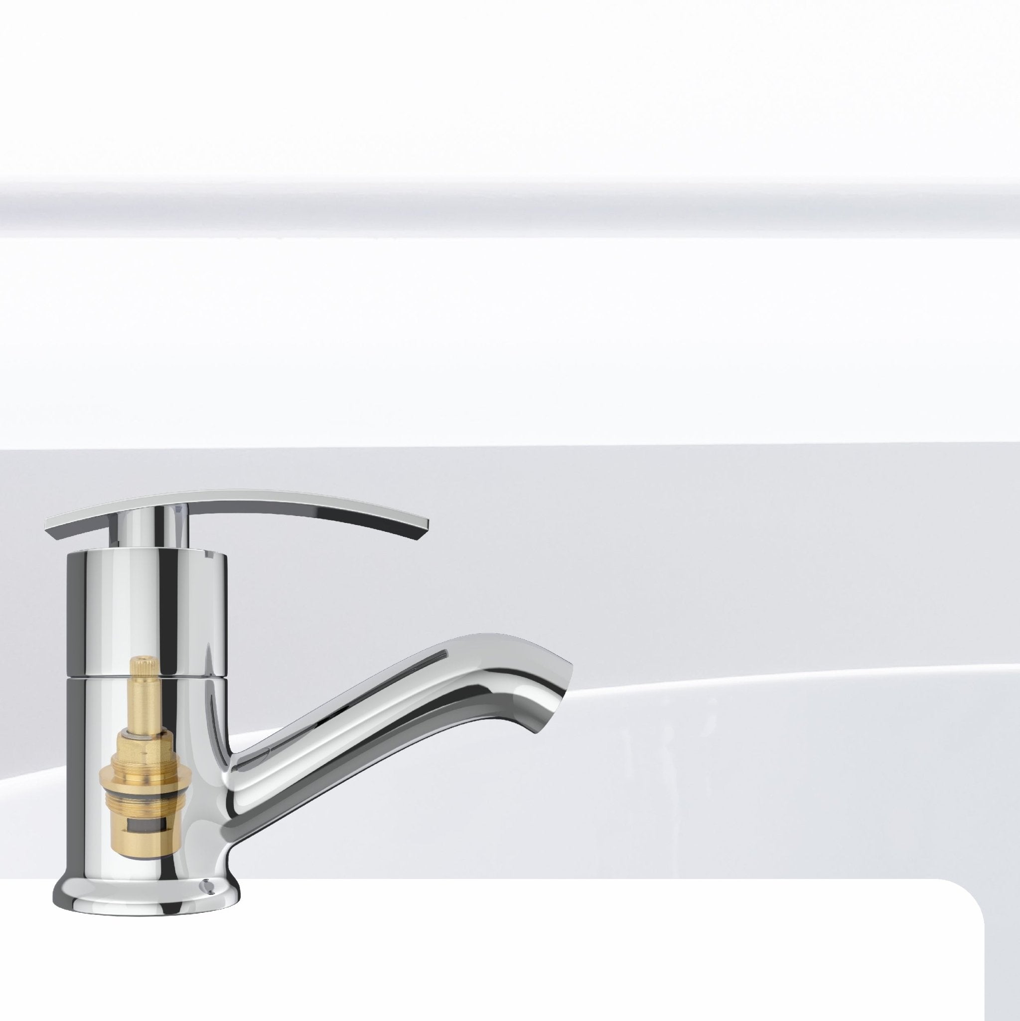 Chrome Finish Brass Wall Mount Short Nose Pillar Faucet Tap