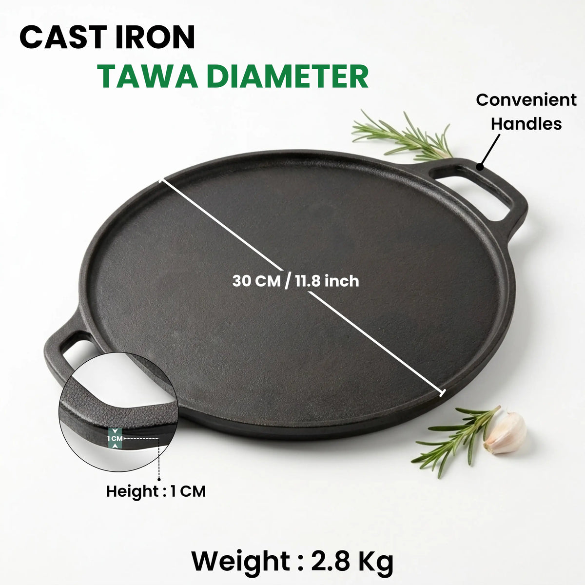 GLOXY Premium Cast Iron Tawa