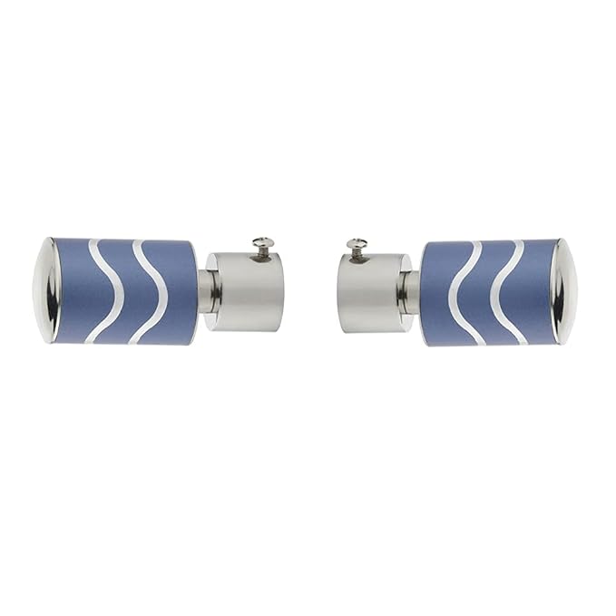 2 Line Aluminium Curtain Bracket with Support(Blue)