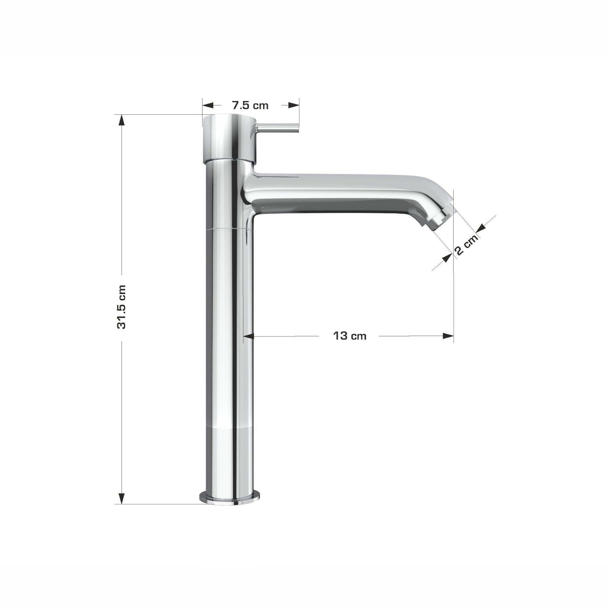 Swivel Spout Chrome Finish Tall Body Pillar Faucet Tap