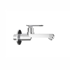 Chrome Finish Long Body Bib Cock Brass Faucet Water Tap for Bathroom Washbasins, Gardens & Kitchen Sinks (Jet+)-by GLOXY®