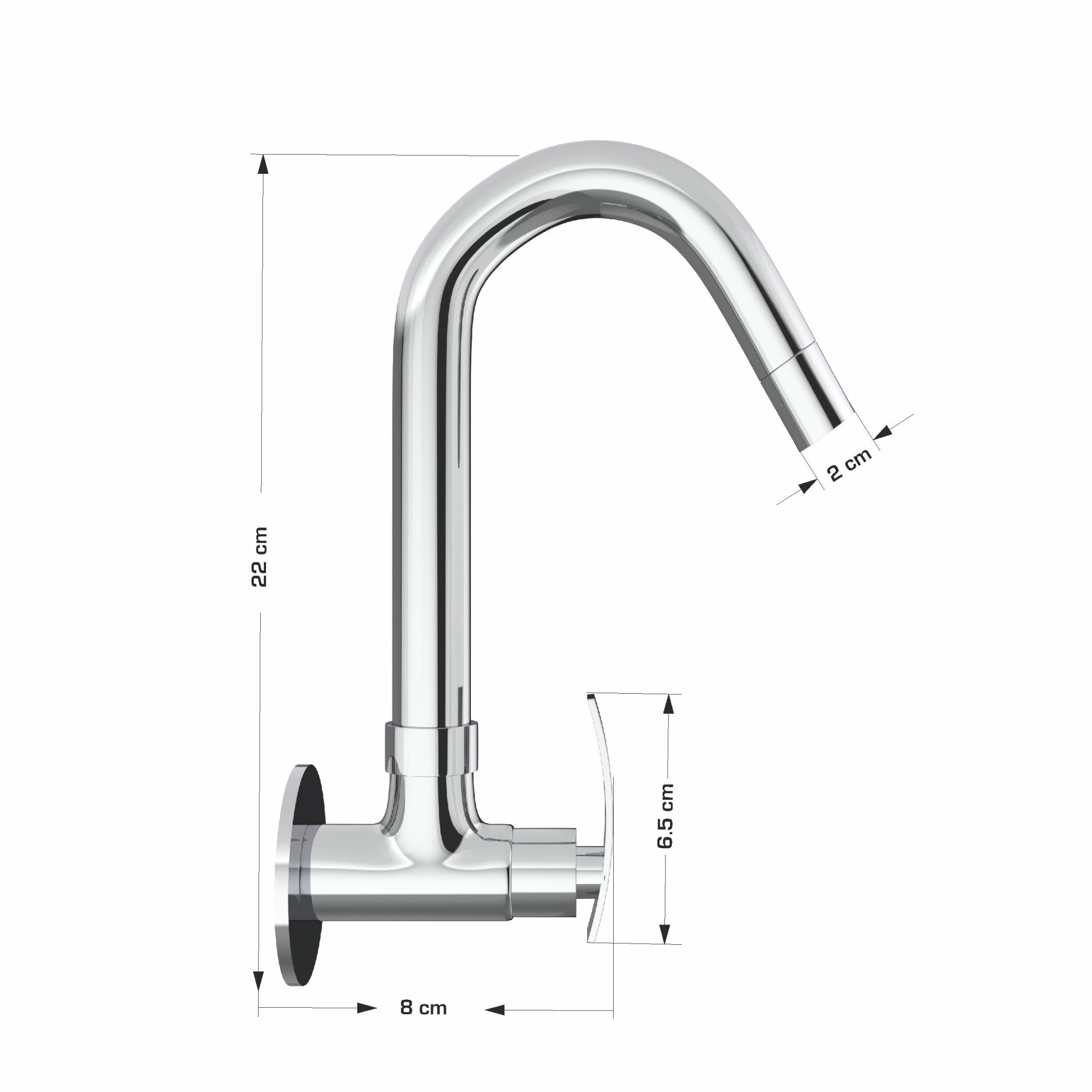 Chrome Finish Deck Mount Brass Swivel Long Spout Tap Faucet