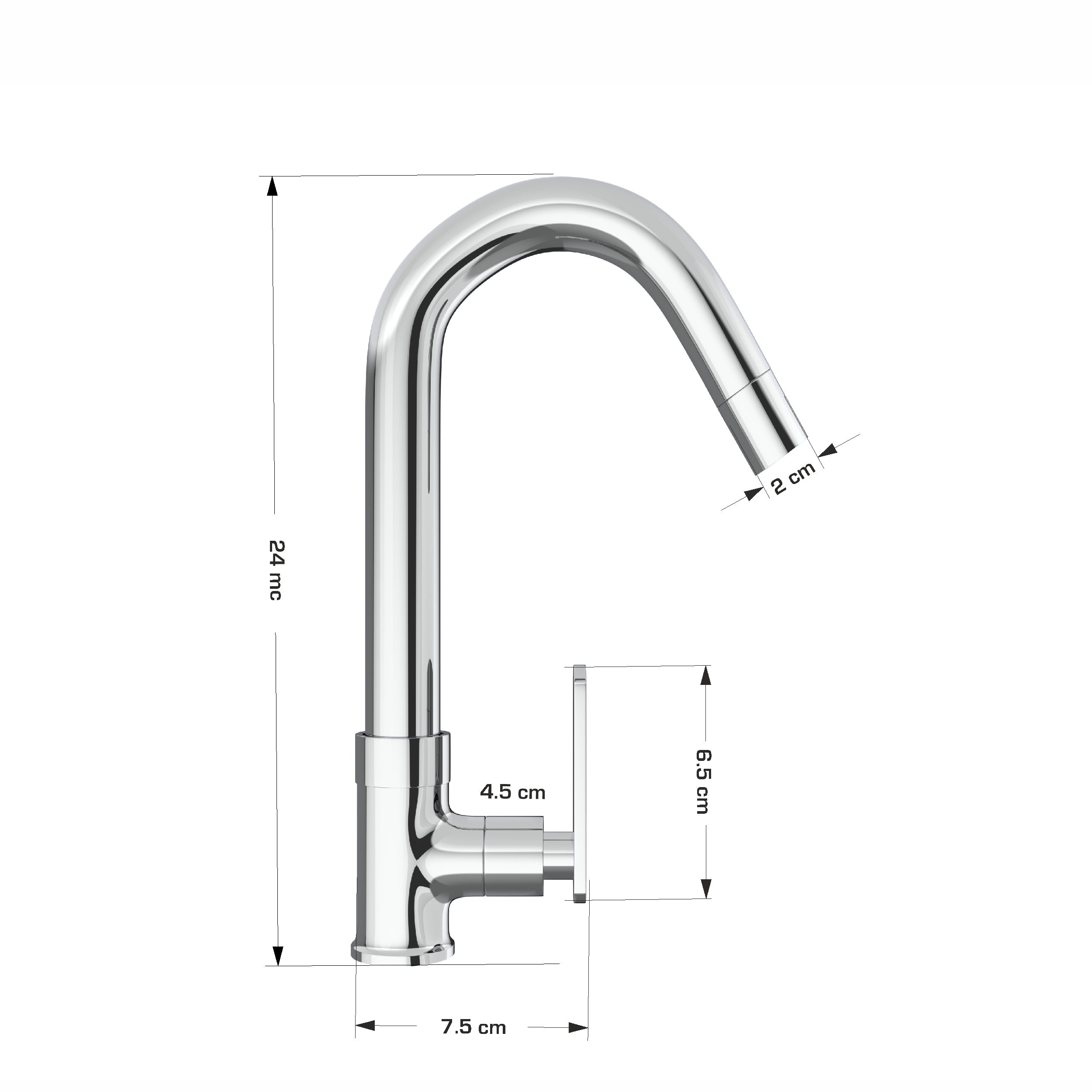Chrome Finish Swivel Spout Deck Mount Swan Faucet Tap for Sink