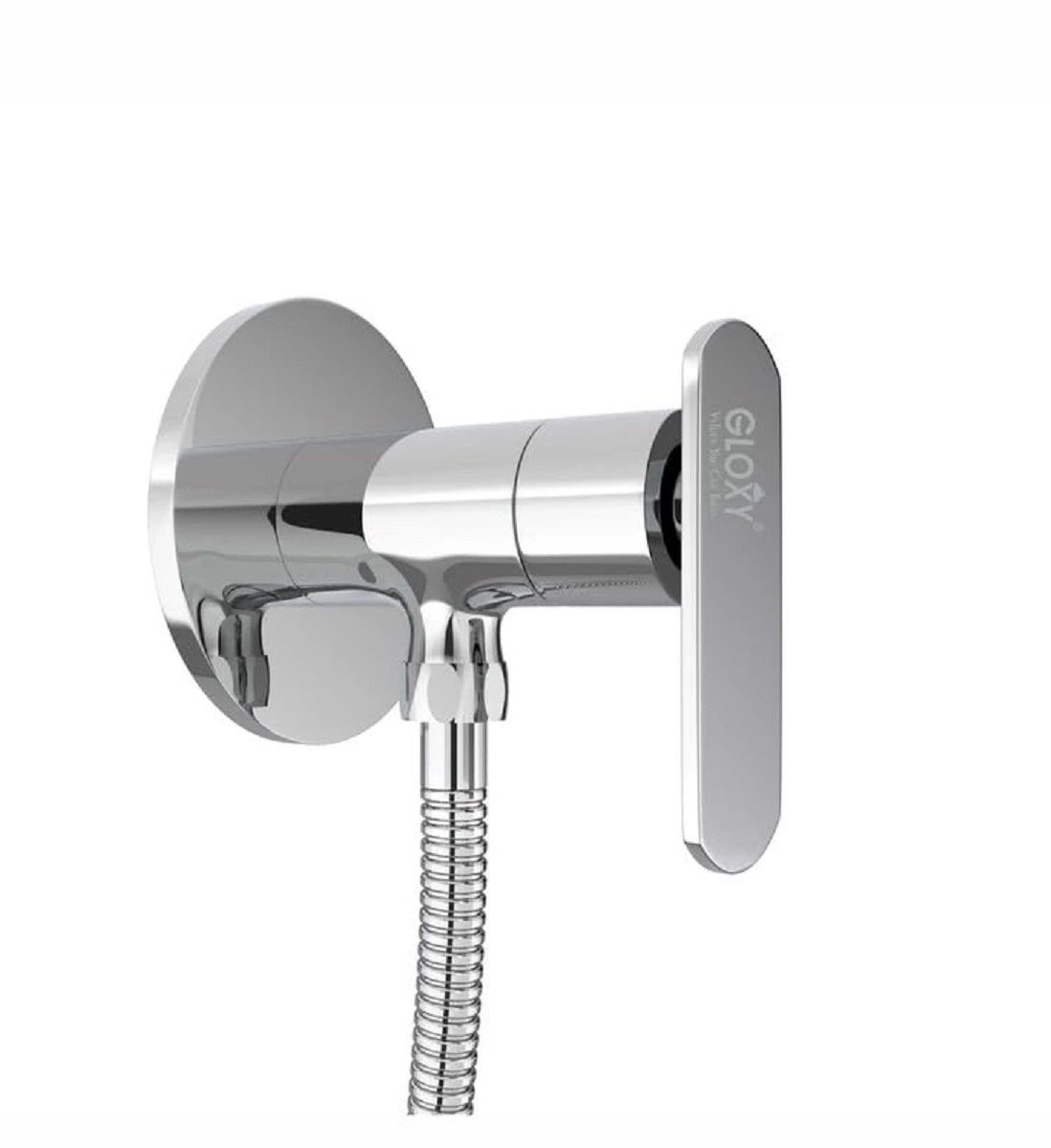 Chrome Finish Angle Cock Valve Faucet Tap for Attachment of Hand Shower,  Health Faucet & Geyser Pipes (Jet+)-by GLOXY®