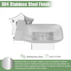 Rectangular Shape Stainless Steel Silver Single Soap Holder