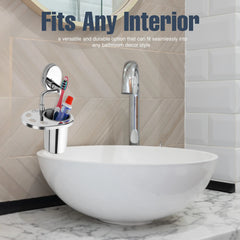 Stainless Steel SS202 Toothbrush Holder (Silver)-by GLOXY®