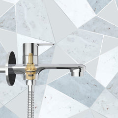 Chrome based Brass Two Way Double Handle Faucet Tap Cock Bib