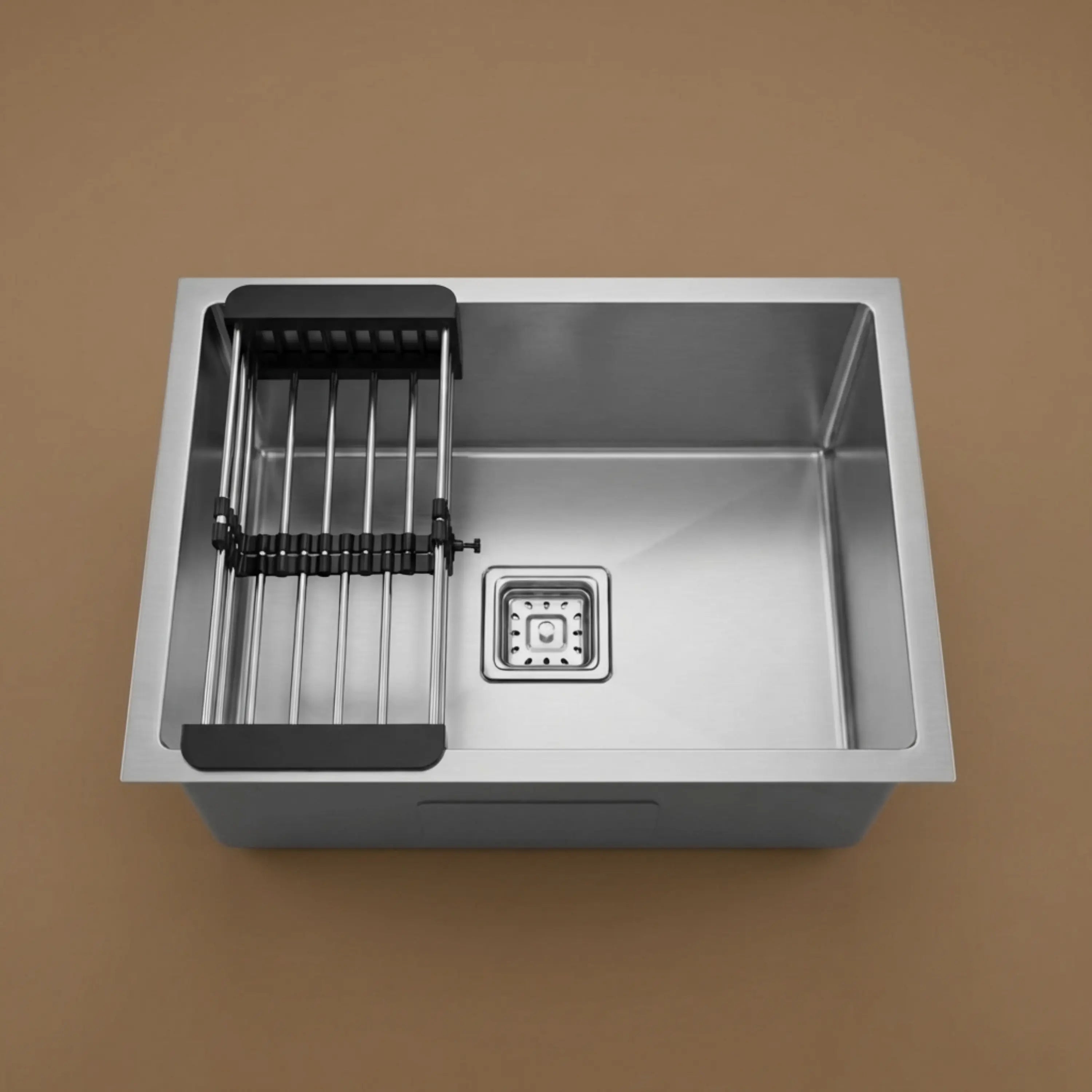 Gloxy Single Bowl 304 Stainless Steel Sink For Kitchen 24x18x10 Inch- Silver