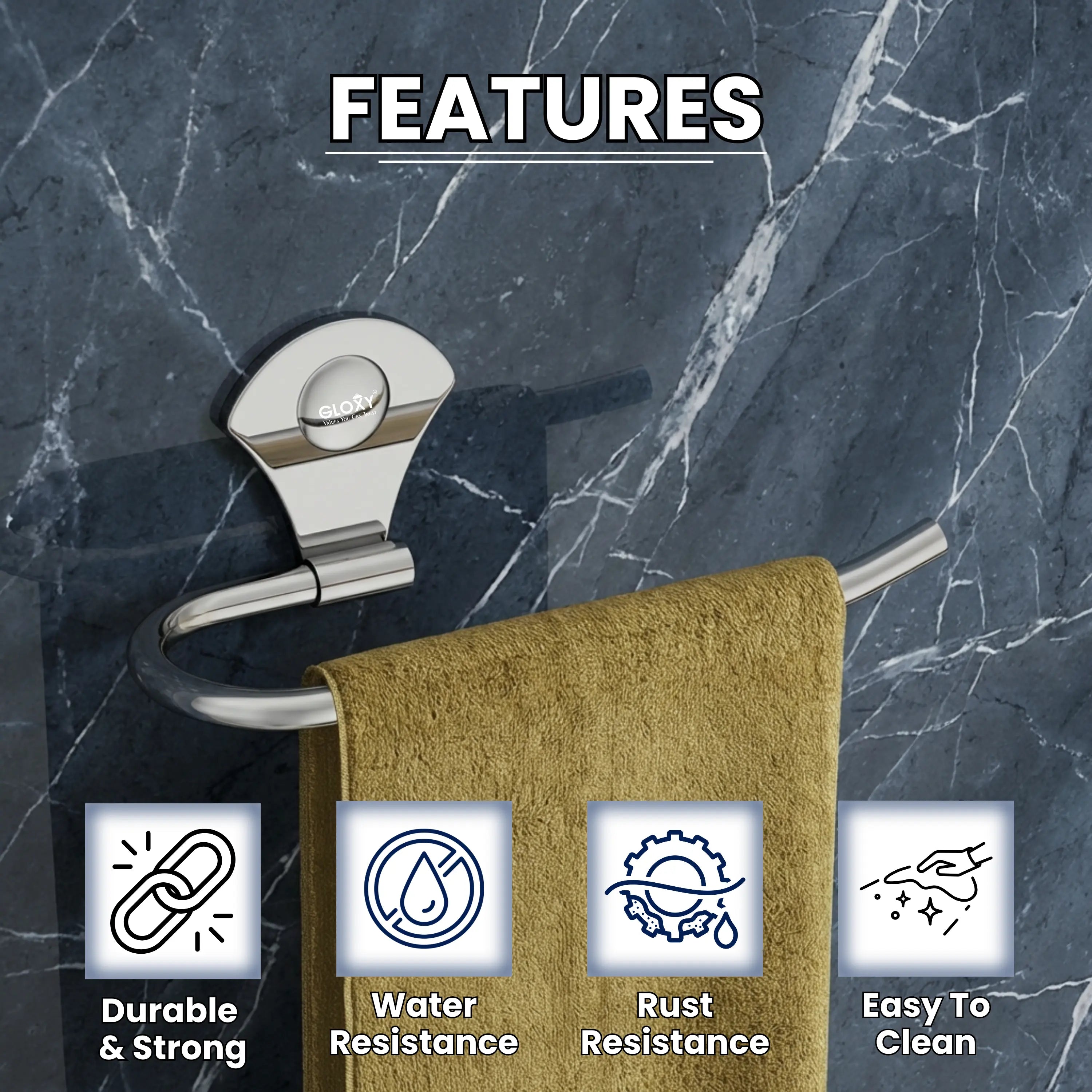 Gloxy Flower Shape Stainless Steel Chrome Finsih Napkin Hanger