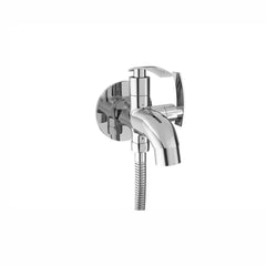 Chrome Finish Brass Two Way Double Handle Faucet Tap Cock Bib