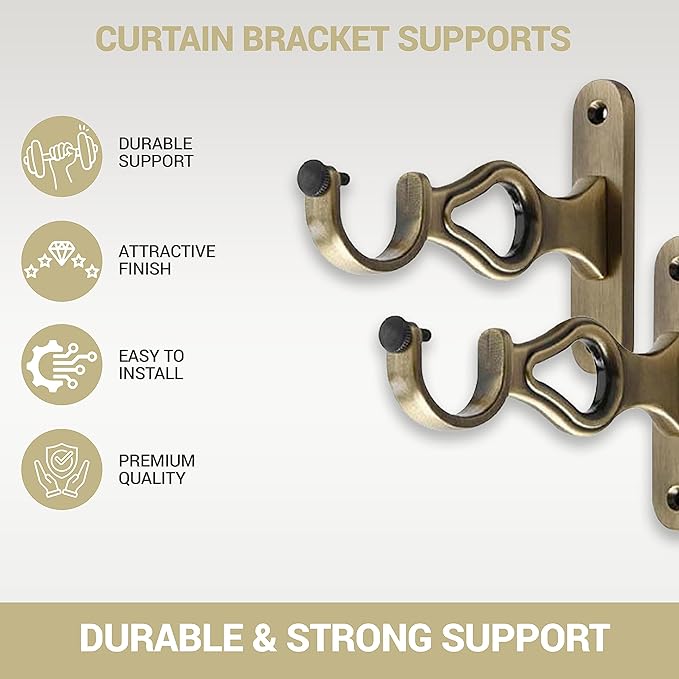 Silver Double Rod Aluminium Curtain Support with Fitting Accessories