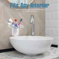 CROSA Shape Stainless Steel SS304 Toothbrush Holder (Silver)-by GLOXY®