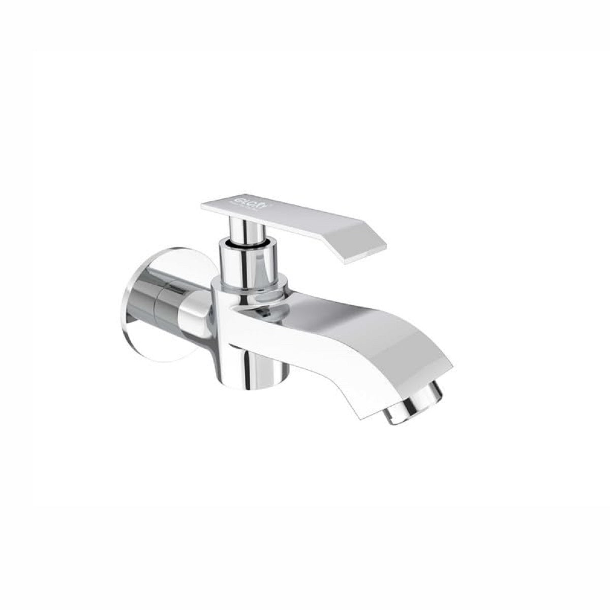 GLOXY Imperial Chrome Finish Single Lever Bib Cock Short Body Wash Basin Water Wall Mount Faucet for Bathrooms, Washing Areas, Garden & Kitchen