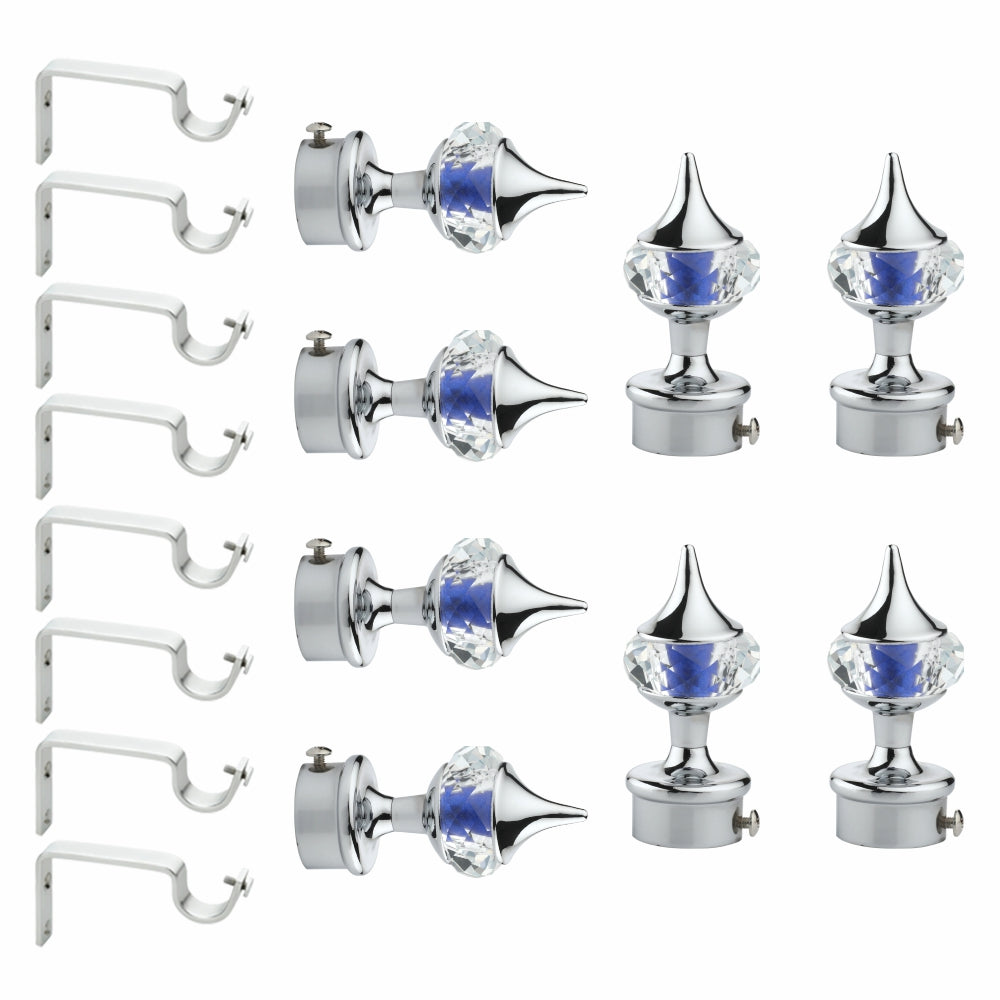 Blue Single Diamond Aluminium Curtain Bracket with Support
