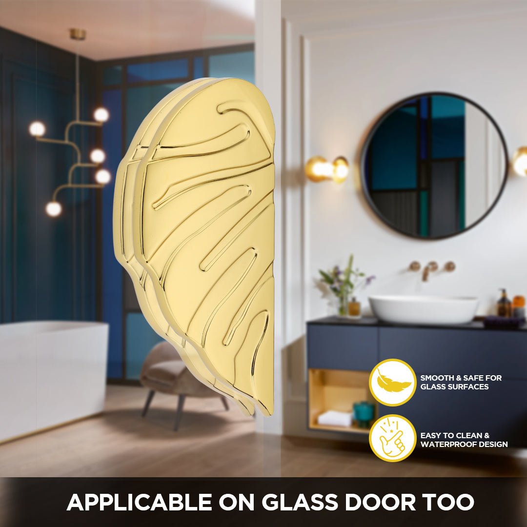 gold finish leaf design main door handle gloxy