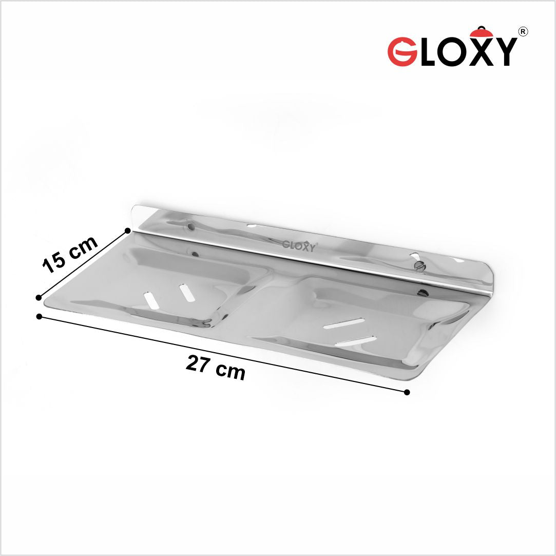 Stainless Steel Square Double Soap Holder