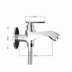Chrome Finish Bib Cock Brass Faucet Water Tap for Bathroom Washbasins, Gardens & Kitchen Sinks (Jet+)-by GLOXY®