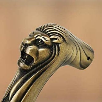 gloxy lion shape aluminium pull handle 11.5 inch antique