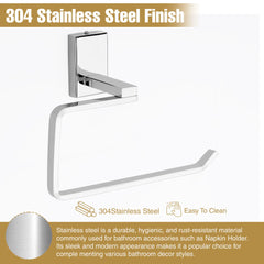 Square Shape Stainless Steel SS304 Napkin Holder (19 X 7 X 11.5 Centimeters, Silver)-by GLOXY®