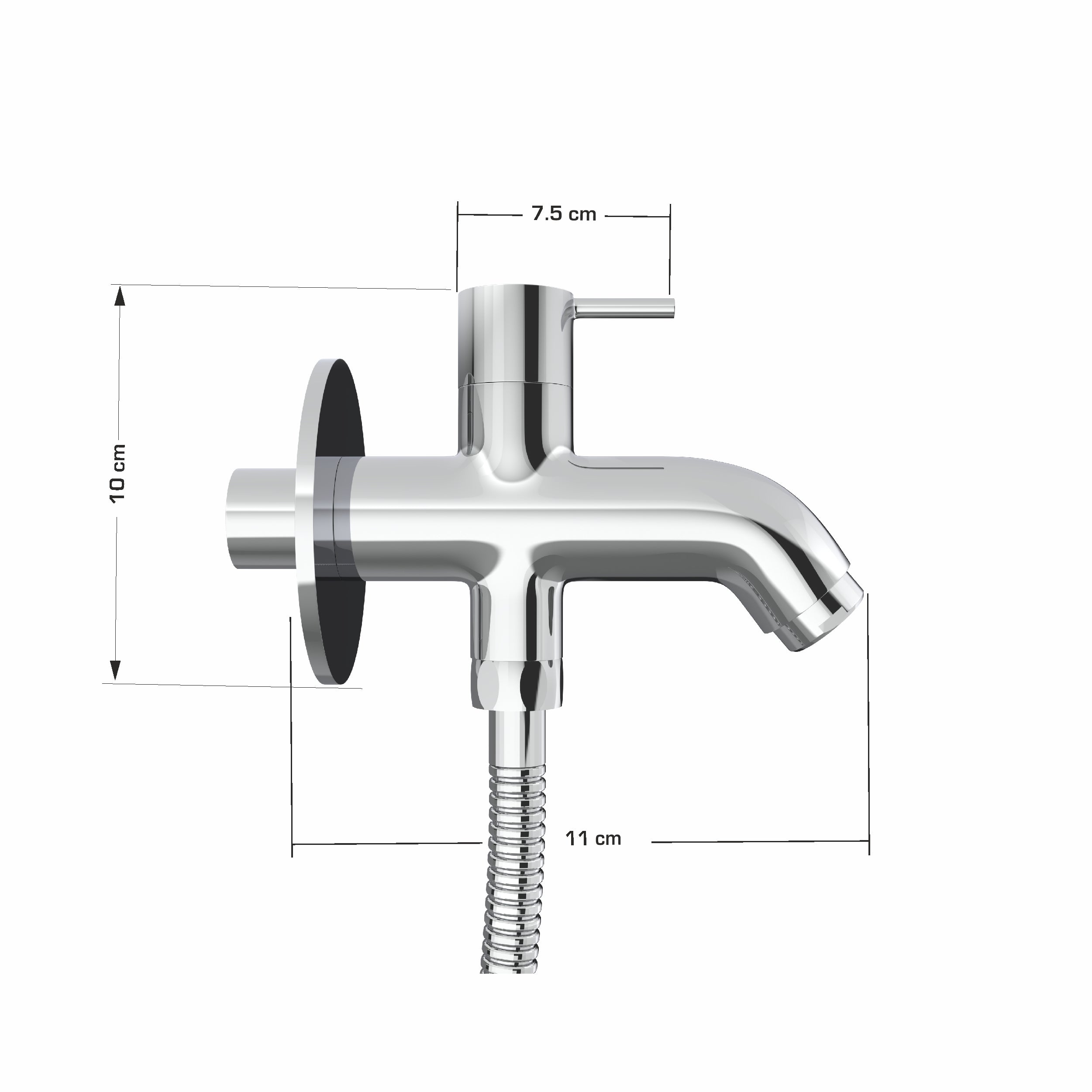 Chrome Finish Two Way Angle Valve Double Handle Faucet Tap