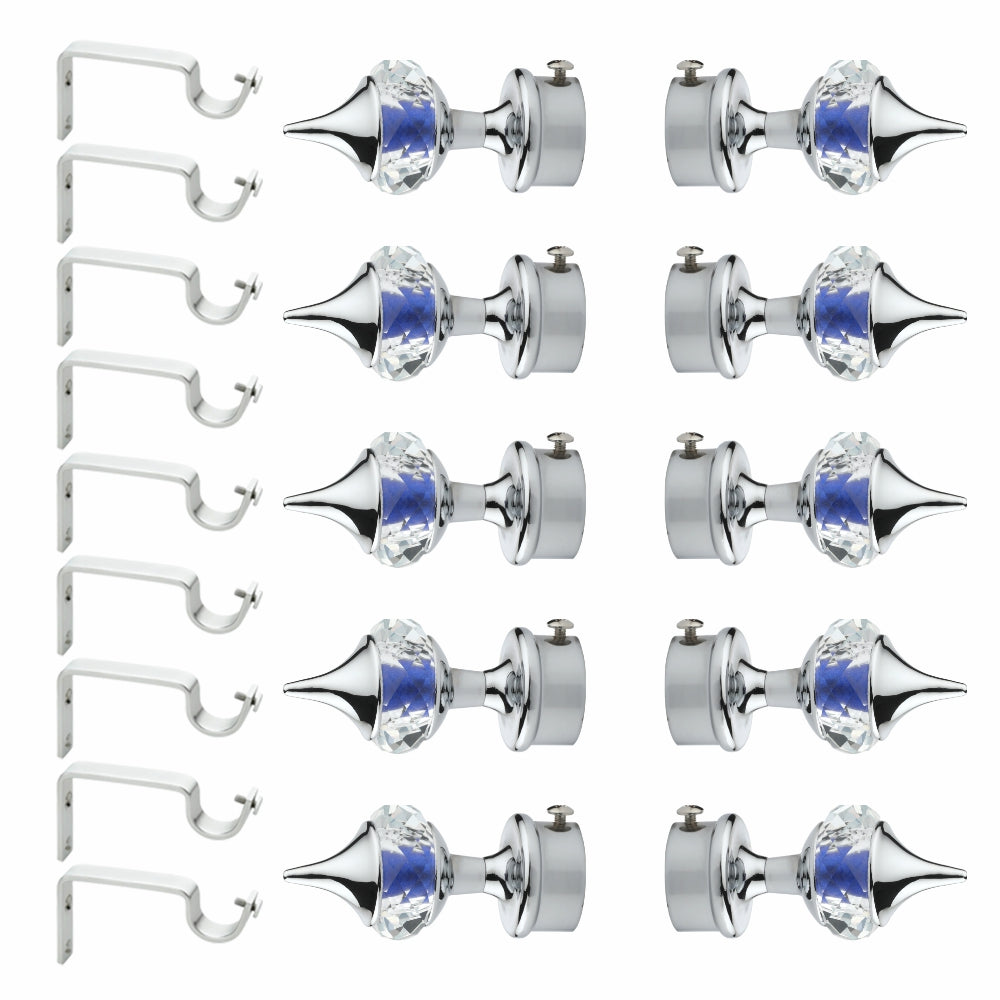 Blue Single Diamond Aluminium Curtain Bracket with Support