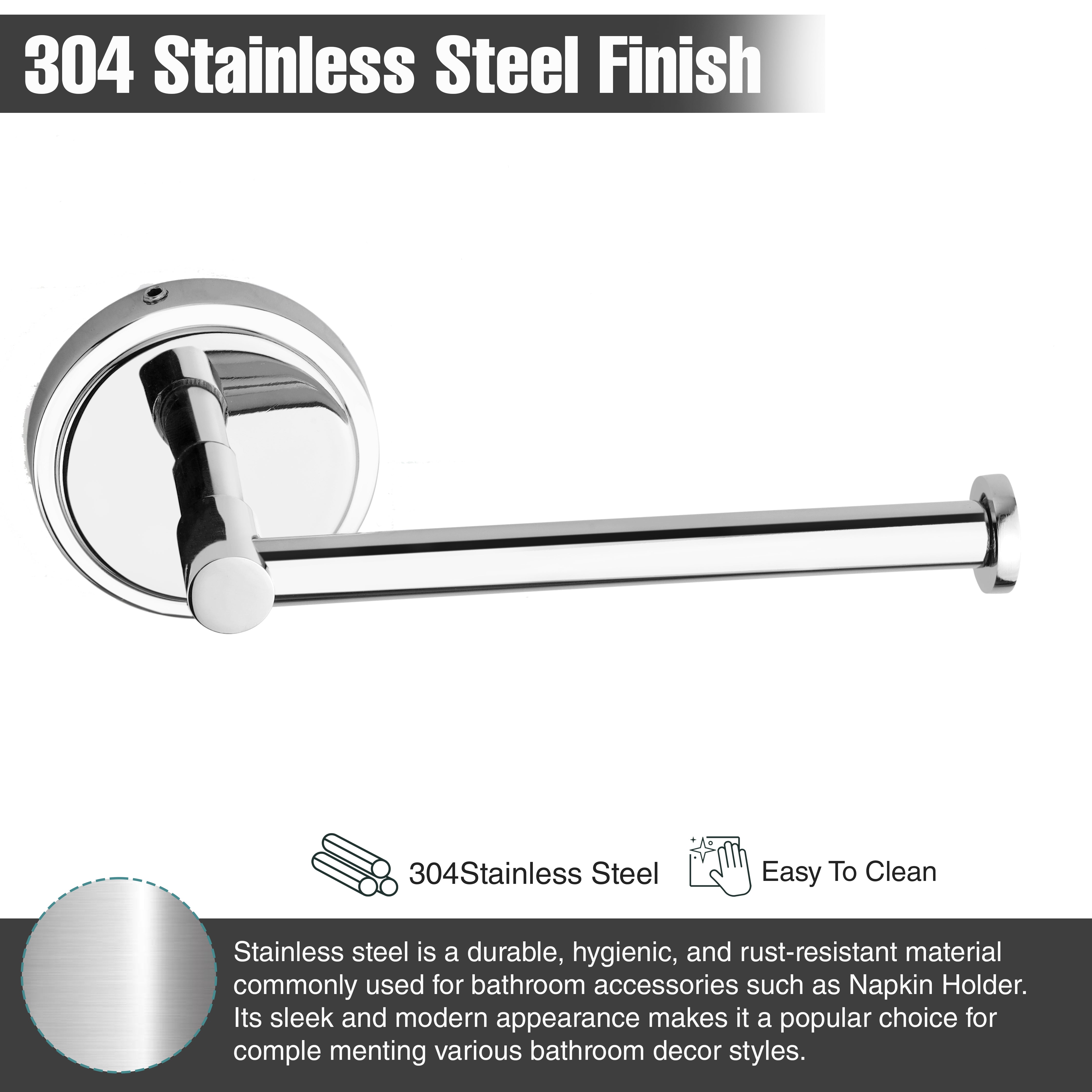 Gloxy Jumbo Shape Stainless Steel Chrome Finsih Napkin Rod