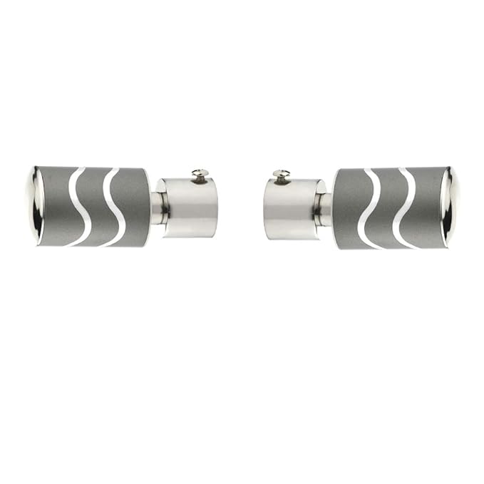 2 Line Aluminium Curtain Bracket with Support(Grey)
