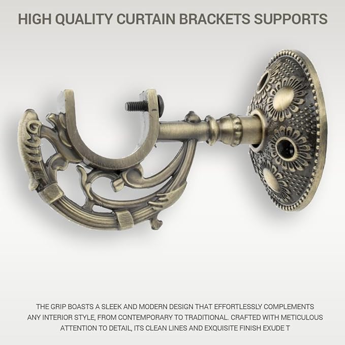 C Shape Aluminium Curtain Support with Fitting Accessories (Antique)