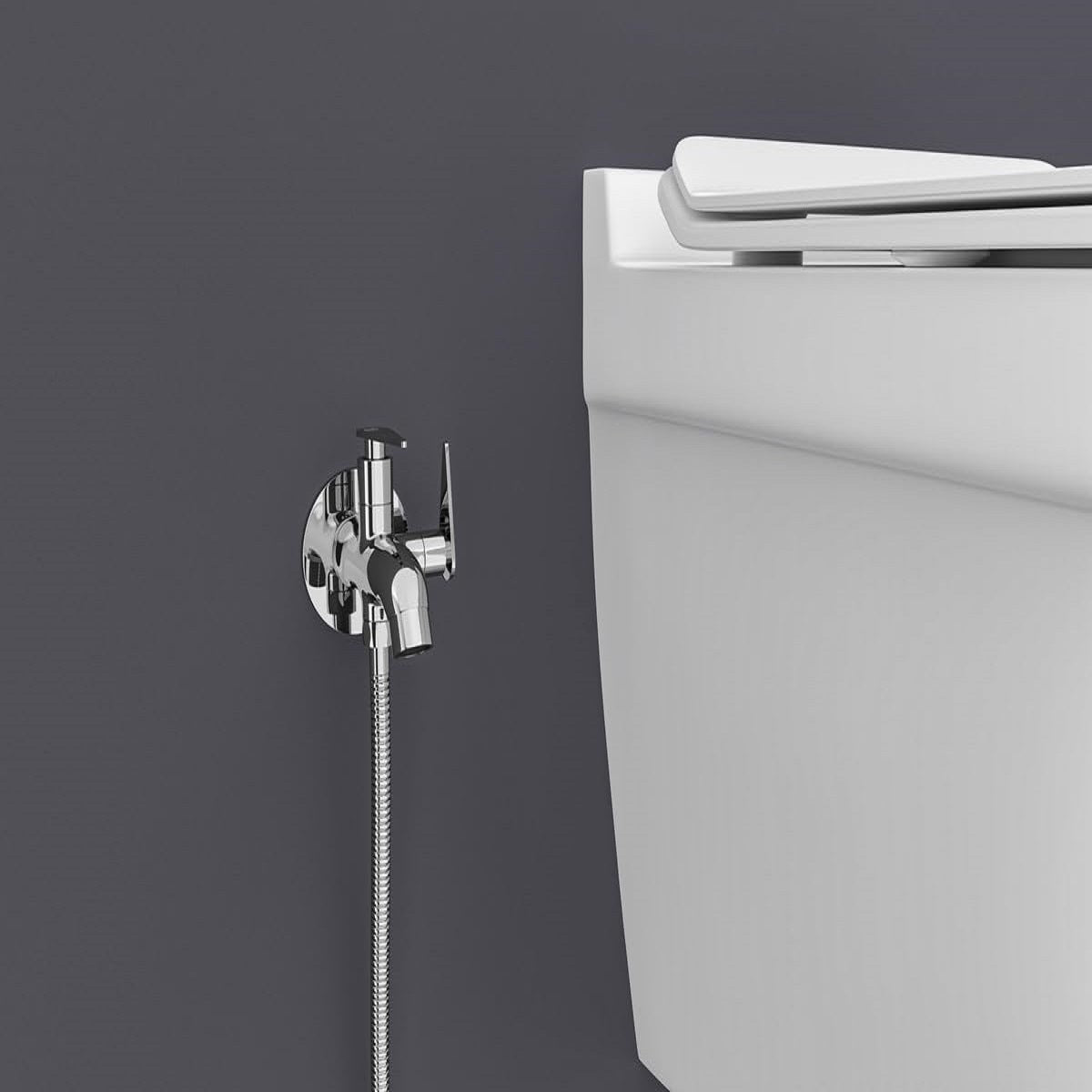 Chrome Finish Brass Two way Handle Faucet tap Bib Cock for attachment of Health Faucet, Hand Shower (Nano)-by GLOXY®