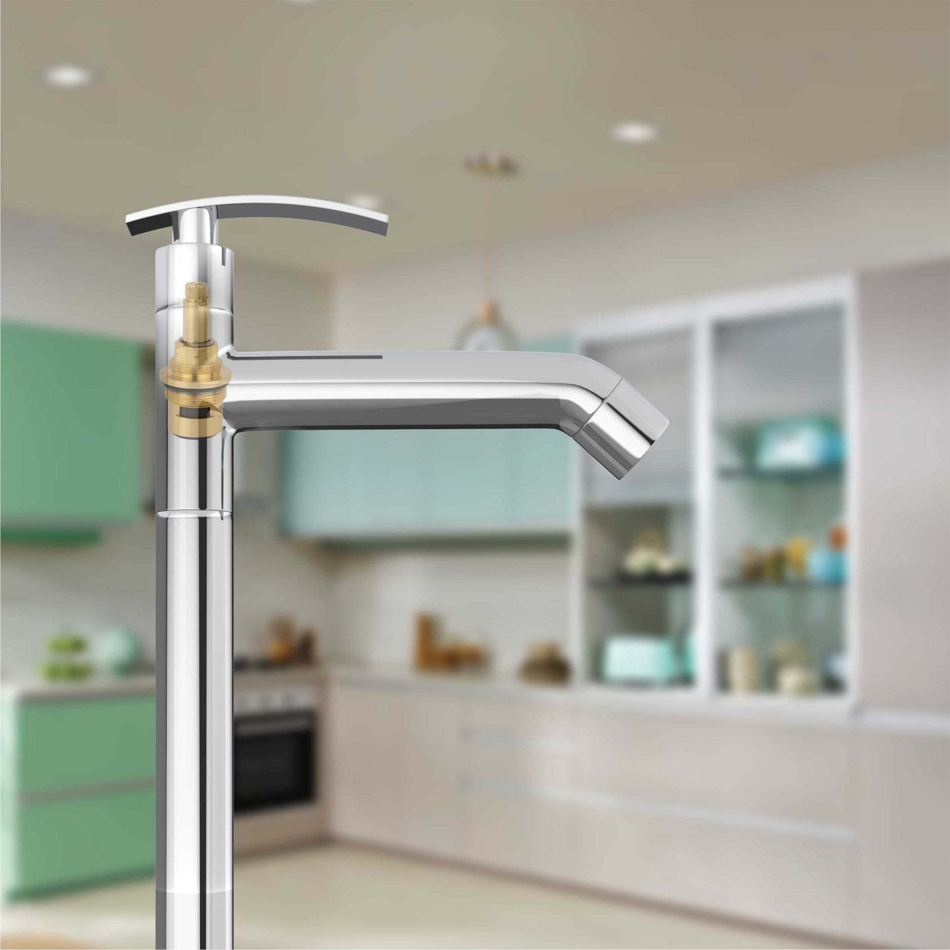 Swivel Spout Tall Pillar Tap Faucet for Kitchen & Bathroom