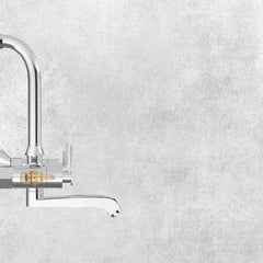 Chrome Finish Wall Mixer L Bend Brass Faucet Tap Cock with Double Handle Hot & Cold Water for Bathroom, Kitchen & Showers (Jet+)-by GLOXY®