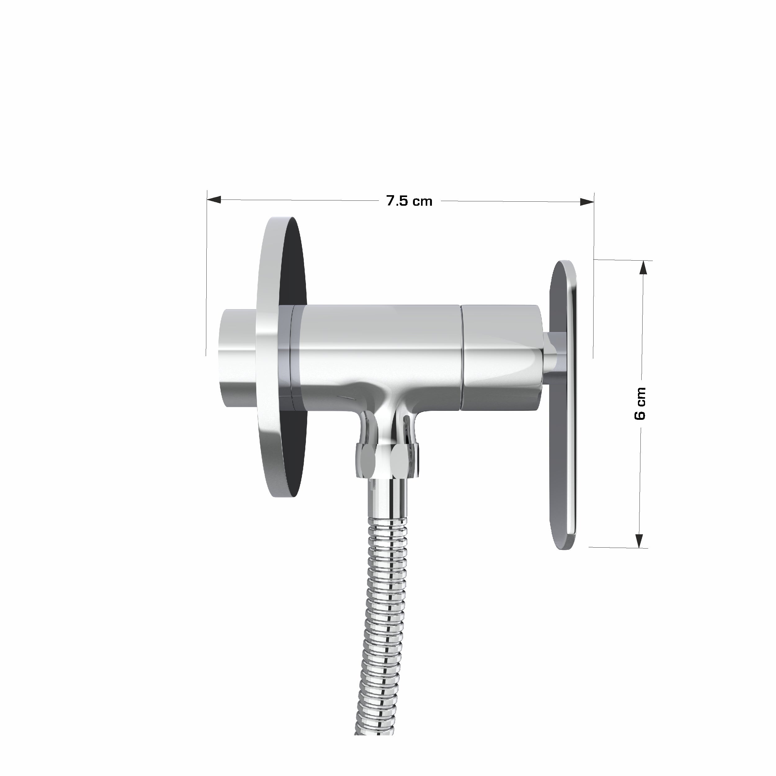 Chrome Finish Angle Cock Valve Faucet Tap for Hand Shower