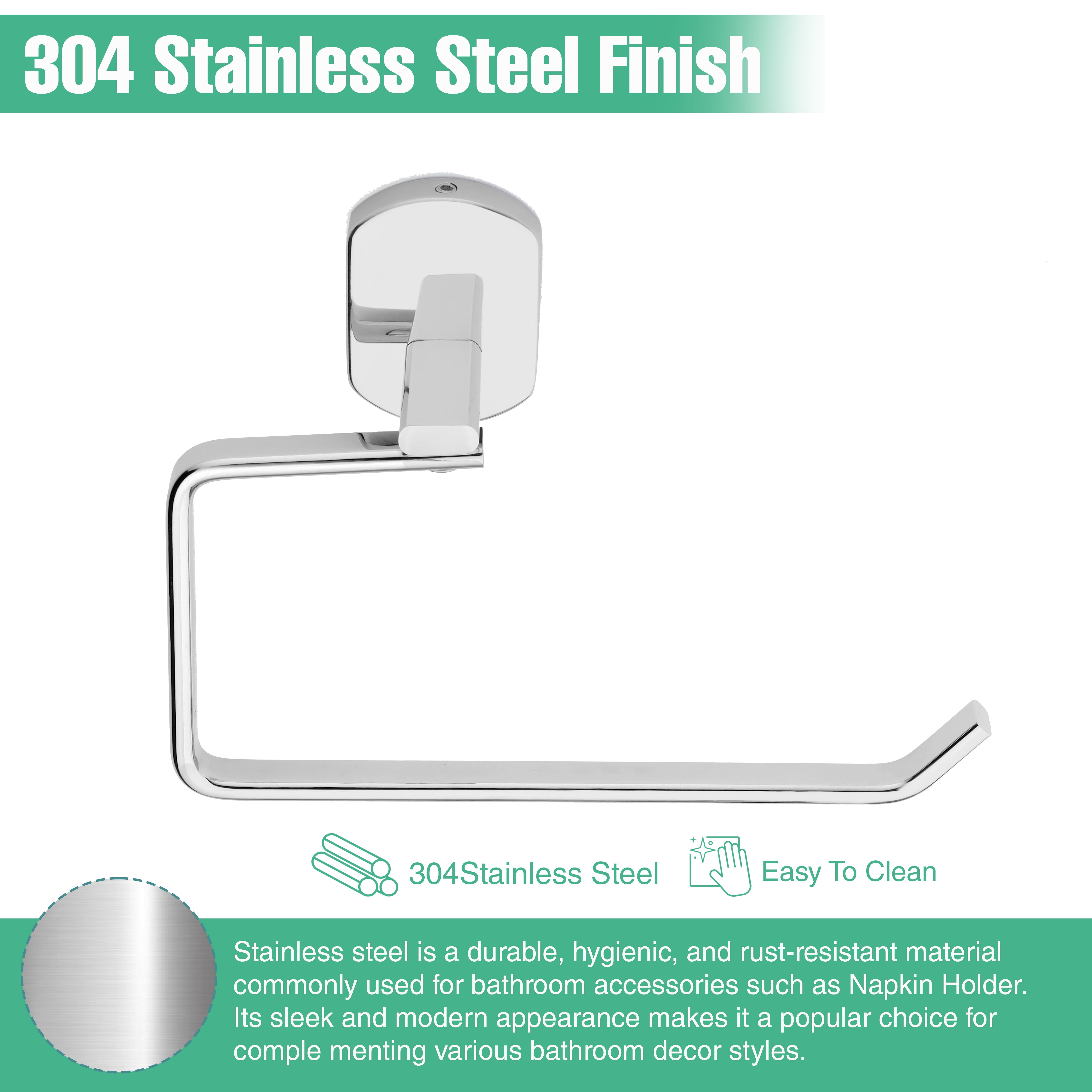 Round Shape Stainless Steel Silver Napkin Holder