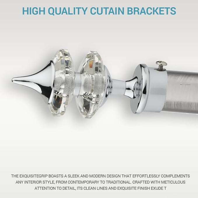 Silver Double Diamond Aluminium Curtain Bracket with Support